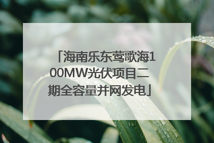 海南乐东莺歌海100MW光伏项目二期全容量并网发电