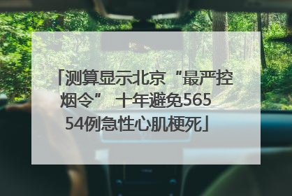 测算显示北京“最严控烟令” 十年避免56554例急性心肌梗死