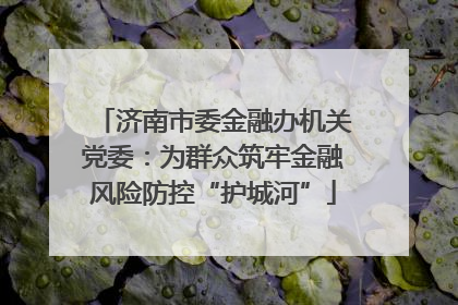 济南市委金融办机关党委：为群众筑牢金融风险防控“护城河”