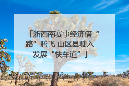 浙西南赛事经济借“路”腾飞 山区县驶入发展“快车道”