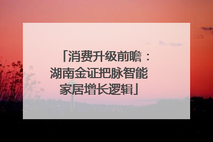 消费升级前瞻：湖南金证把脉智能家居增长逻辑