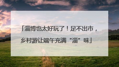 淄博也太好玩了！足不出市，乡村游让端午充满“淄”味