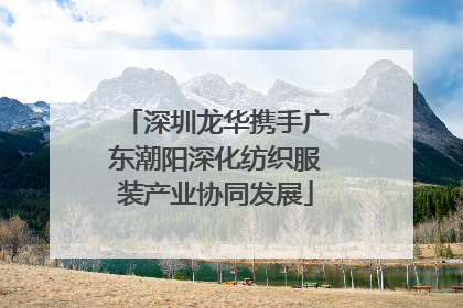 深圳龙华携手广东潮阳深化纺织服装产业协同发展