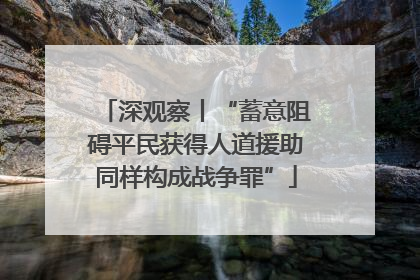 深观察丨“蓄意阻碍平民获得人道援助同样构成战争罪”