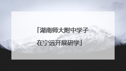 湖南师大附中学子在宁远开展研学