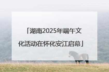 湖南2025年端午文化活动在怀化安江启幕