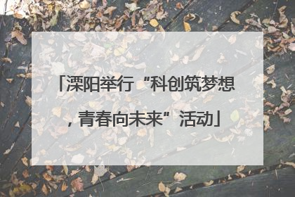 溧阳举行“科创筑梦想，青春向未来”活动