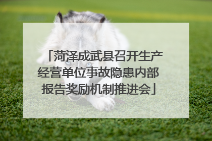 菏泽成武县召开生产经营单位事故隐患内部报告奖励机制推进会