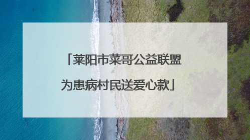 莱阳市菜哥公益联盟为患病村民送爱心款