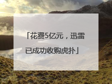 花费5亿元，迅雷已成功收购虎扑