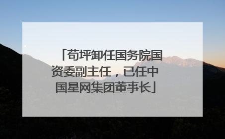 苟坪卸任国务院国资委副主任，已任中国星网集团董事长