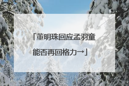 董明珠回应孟羽童能否再回格力→