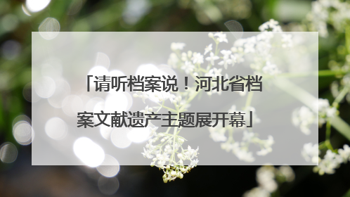 请听档案说！河北省档案文献遗产主题展开幕