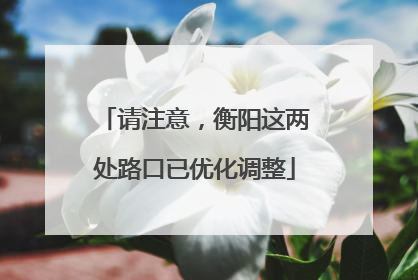 请注意，衡阳这两处路口已优化调整