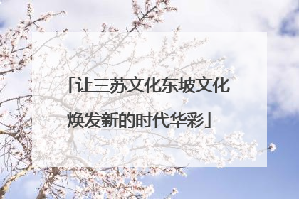 让三苏文化东坡文化焕发新的时代华彩
