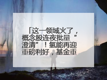 这一领域火了，概念股连夜批量“澄清”！氢能再迎重磅利好，基金重仓股出炉