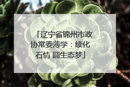 辽宁省锦州市政协常委薄学：续化石情 圆生态梦
