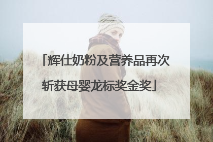 辉仕奶粉及营养品再次斩获母婴龙标奖金奖