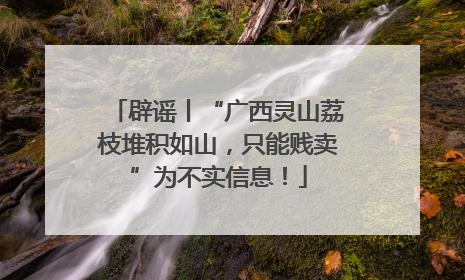 辟谣丨“广西灵山荔枝堆积如山，只能贱卖”为不实信息！