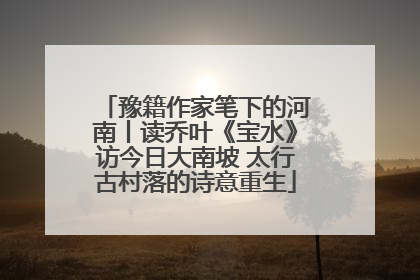 豫籍作家笔下的河南丨读乔叶《宝水》访今日大南坡 太行古村落的诗意重生