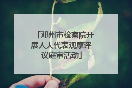 邓州市检察院开展人大代表观摩评议庭审活动