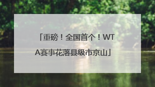 重磅！全国首个！WTA赛事花落县级市京山