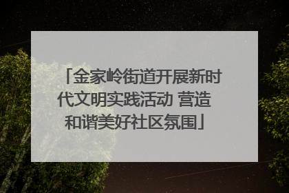 金家岭街道开展新时代文明实践活动 营造和谐美好社区氛围