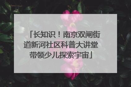 长知识！南京双闸街道新河社区科普大讲堂带领少儿探索宇宙
