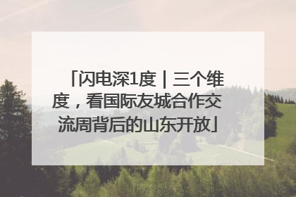 闪电深1度｜三个维度，看国际友城合作交流周背后的山东开放