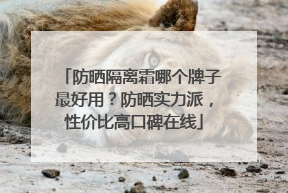 防晒隔离霜哪个牌子最好用？防晒实力派，性价比高口碑在线