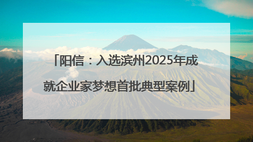 阳信：入选滨州2025年成就企业家梦想首批典型案例