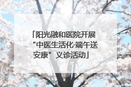阳光融和医院开展 “中医生活化·端午送安康”义诊活动