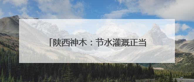 陕西神木：节水灌溉正当时 良田“解渴”促丰收
