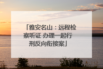 雅安名山：远程检察听证 办理一起行刑反向衔接案