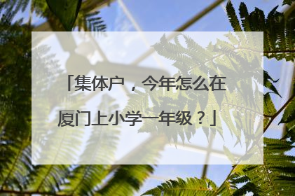 集体户，今年怎么在厦门上小学一年级？