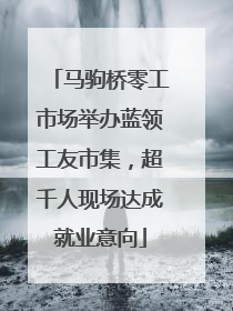 马驹桥零工市场举办蓝领工友市集，超千人现场达成就业意向
