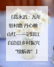 高永滔：九年驻村路 丹心映山红——记印江自治县乡村振兴“续航者”