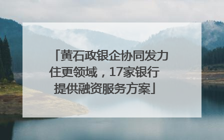 黄石政银企协同发力住更领域，17家银行提供融资服务方案