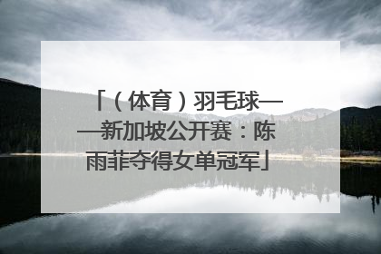 （体育）羽毛球——新加坡公开赛：陈雨菲夺得女单冠军