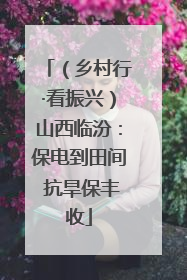 （乡村行·看振兴）山西临汾：保电到田间 抗旱保丰收