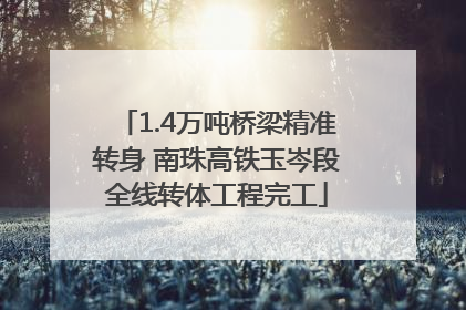 1.4万吨桥梁精准转身 南珠高铁玉岑段全线转体工程完工
