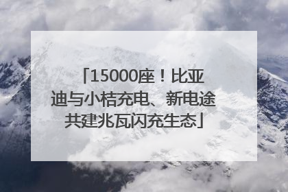 15000座！比亚迪与小桔充电、新电途共建兆瓦闪充生态