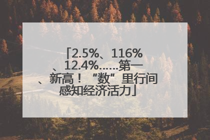 2.5%、116%、12.4%……第一、新高！“数”里行间感知经济活力