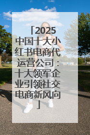 2025中国十大小红书电商代运营公司：十大领军企业引领社交电商新风向
