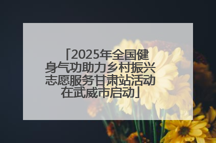 2025年全国健身气功助力乡村振兴志愿服务甘肃站活动在武威市启动