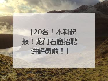 20名！本科起报！龙门石窟招聘讲解员啦！