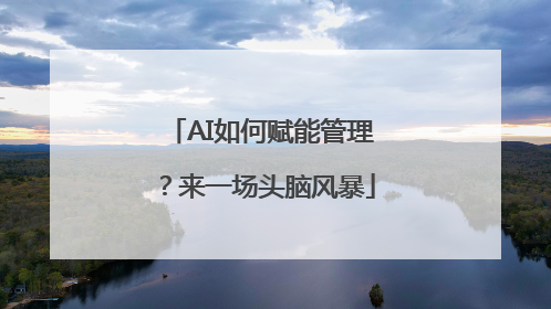 AI如何赋能管理？来一场头脑风暴