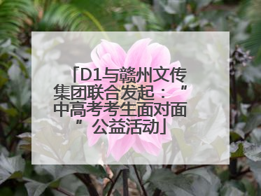 D1与赣州文传集团联合发起：“中高考考生面对面”公益活动